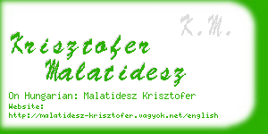 krisztofer malatidesz business card